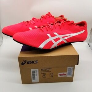 ASICS Men Metasprint Running Shoes Sz 13 Diva Pink White Low Top Lace Up Sneaker